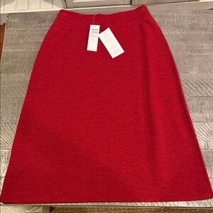 Eileen Fisher Red A-Line Midi Skirt